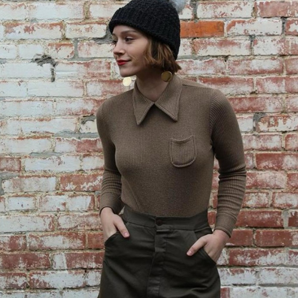 Samantha Pleet cafe bodysuit tan